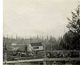 View of Promontory School, with George I. Thornton home in the background. 1910. P1311.