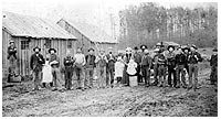 P648-Group portrait of camp and crew during construction of dyke,1900
