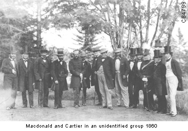 Macdonald and Cartier in an unidentified group 1860