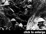 Troops resting in a trench