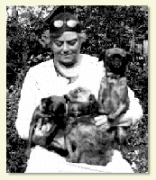 Emily Carr with three of her dogs