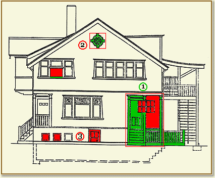 Present Day Exterior Plans of the East Side of the House