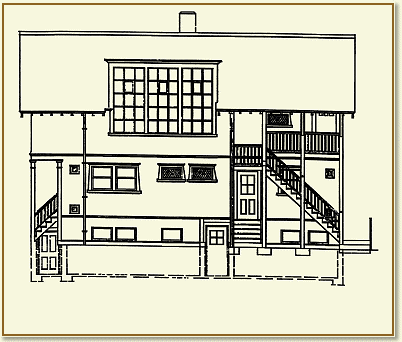 Original Exterior Plan of the North Side (back) of the House