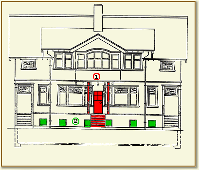 Present Day Exterior Plan of the South Side of the House