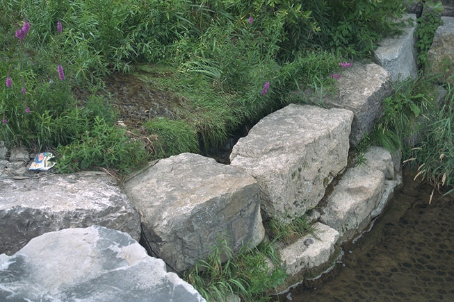 Stream bank reconstruction