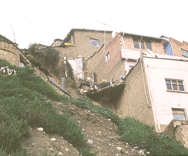 Poor house construction, land is prone to erosion
