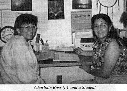 Charlotte Ross (left) with a student