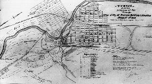 Map showing the path of the 1908 Fire