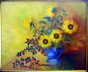 Sunflowers [untitled] oil, early 1950's