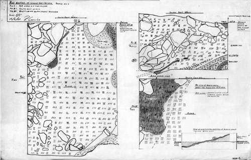 Figure #1: Top View of Floor
Figure #2: Southeast wall
Figure #3: East Corner with Stones Removed
Date of Creation: 13/06/1963
Field Notebook References: Robert Grenier
Provenience: 1B3Q-5