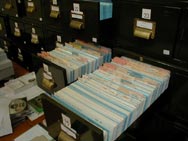 The blue index cards in the collection.
Photo taken by Ed MacKenzie
Pctober 2001
P1010009