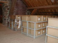 Photo of the boxes in the attic of the King's Bastion.
Photo Take by Ed MacKenzie
October 2001
P1010021.jpg