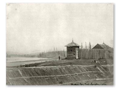 Fort Langley, 1862 - Looks rainy, just like now!