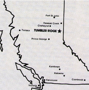 "Tumbler Ridge's Location on a BC Map"