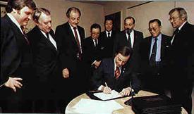"BC Government Officials signing contract with Japanese investors"