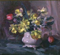 Vase of Daffodils, Nasturtiums and Tulips (n.d.)