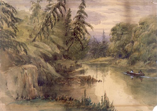 Indians in a Canoe near Port Stanley, Canada West