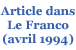 Article dans Le Franco