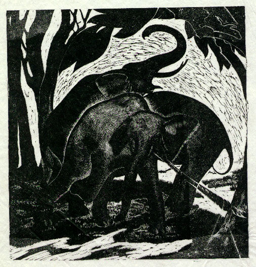 Elephants Block Print