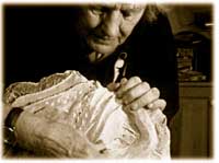 Eleanor Milne sculpting in 1998