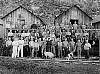 Logging crew at P.B. Anderson's camp at Knox Bay, Thurlow Island. 