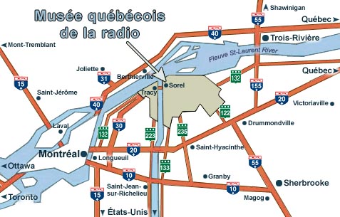 Carte routière - Région de Sorel-Tracy