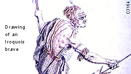 Drawing of an Iroquois brave