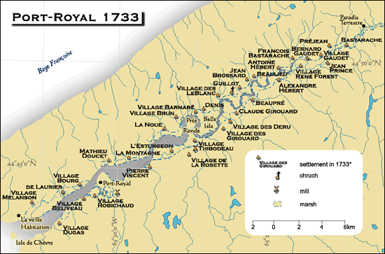 Map:  Port-Royal 1733