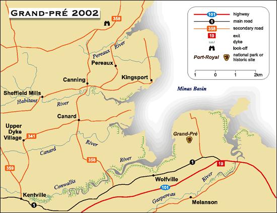 Map:  Grand-Pré 2002