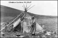 Native woman near Calgary, Alberta. July 3, 1905.