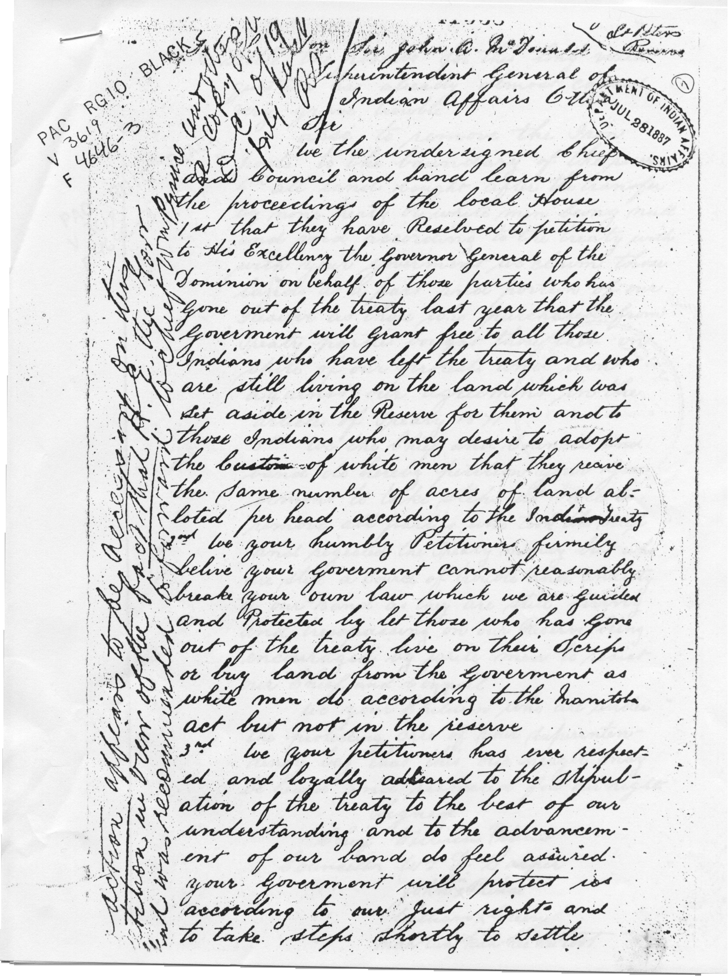 Letter of 1887