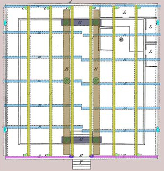 Floorplan of a traditional Bighouse, by Franz Boas