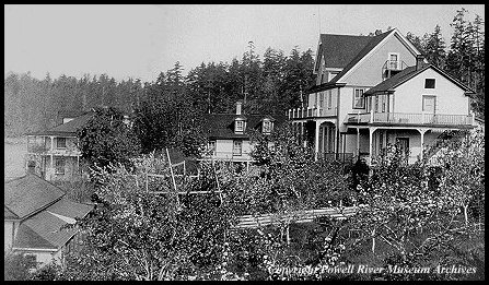 Orchard and hotels circa 1915