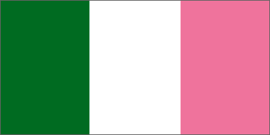 Green, white and pink flag