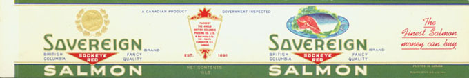 Sovereign canned salmon label
