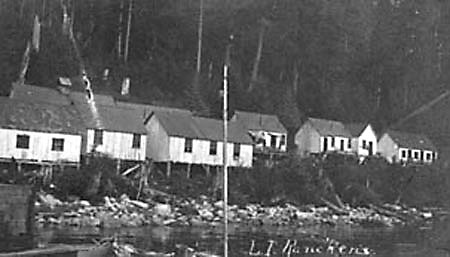 Lowe Inlet Cannery housing after it was abandoned