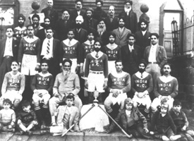 The India Hockey Club in front of the Vancouver Sikh Temple, 1934