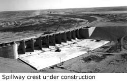 Spillway crest under construction