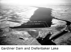 Gardiner dam and Diefenbaker Lake