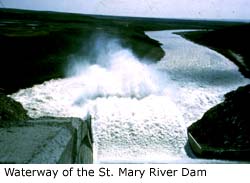 Waterway of the St. Mary River Dam