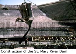 Construction of the St. Mary River Dam