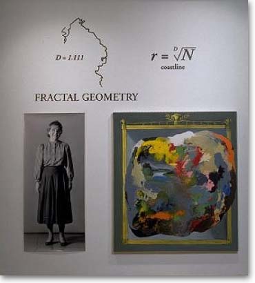 Margaret Heuser  with her favorite equation and a painting  derived from it