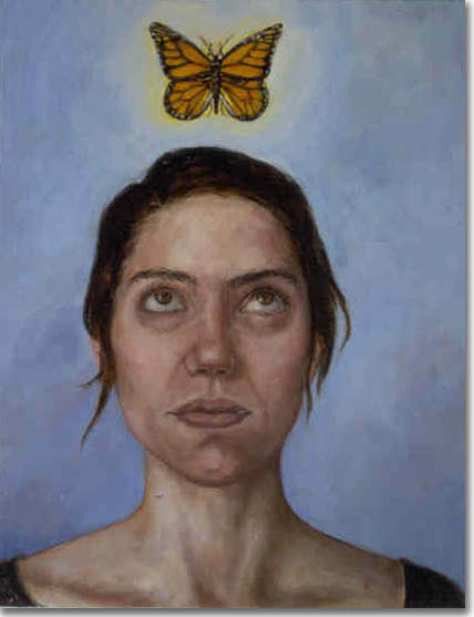 Self-portrait with butterfly