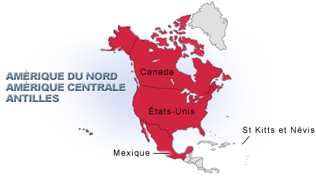 Carte : Amrique du Nord, Amrique Centrale, Antilles