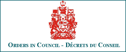Orders in Council / Dcrets du Conseil