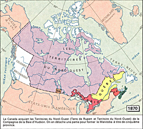 Lien : Carte : 1870 - La Confédération canadienne