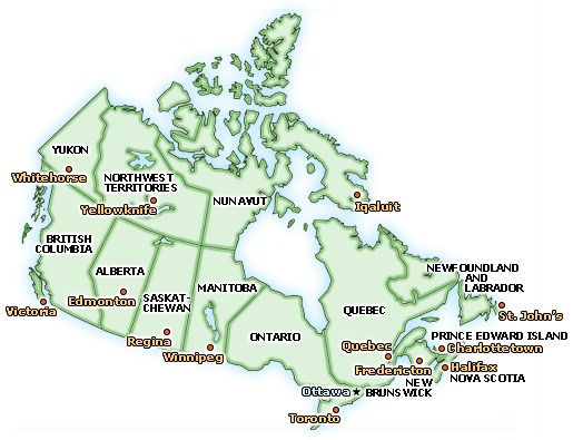 Map of the Canadian Federation
