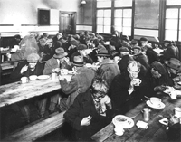 People eating dinner in 1929
