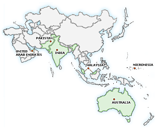 Map of Asia Pacific