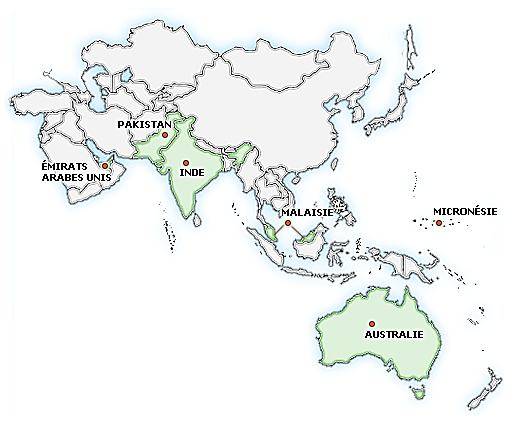 Carte de l'Asie Pacifique
